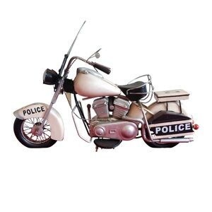 Police Motorcycle Model in Cream and Black